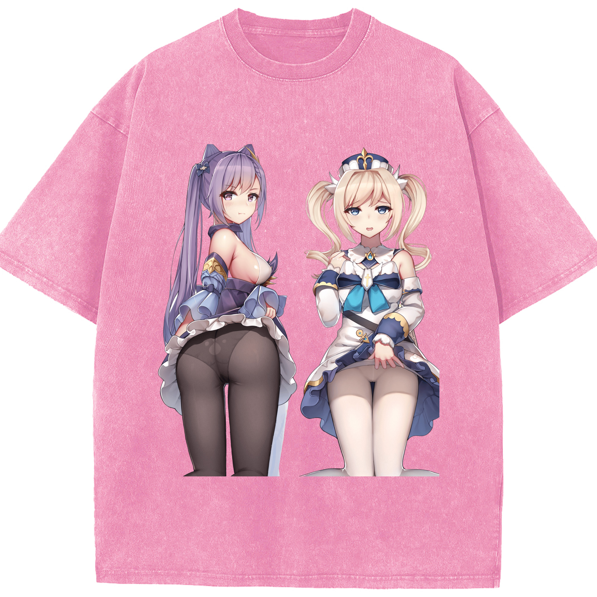 げんし神 刻晴 こくせい genshin Kokusei 綿100% ヴィンテージ風 半袖Tシャツ（フロントプリント）